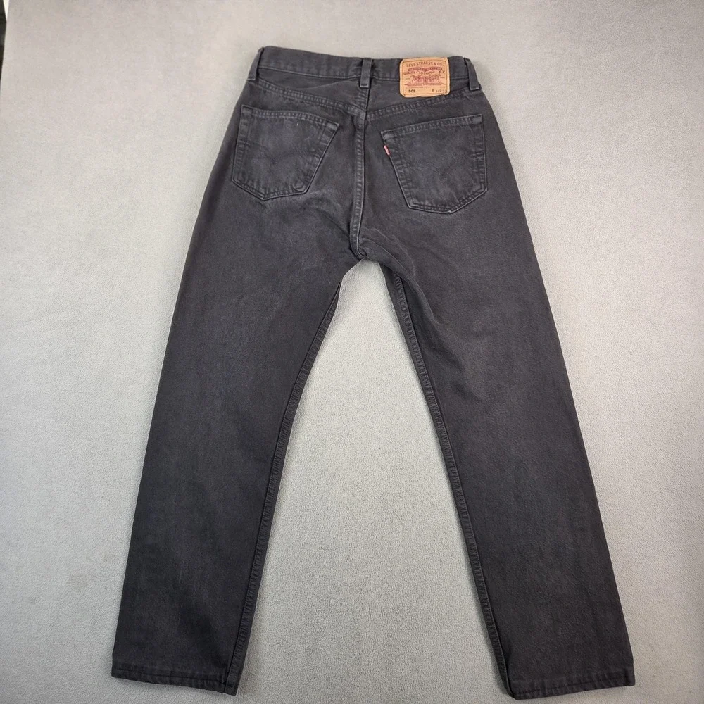 VTG Levis 501 Jeans Mens 31x32‎ (Fits 26x28) Black Denim Button Made In USA 90s